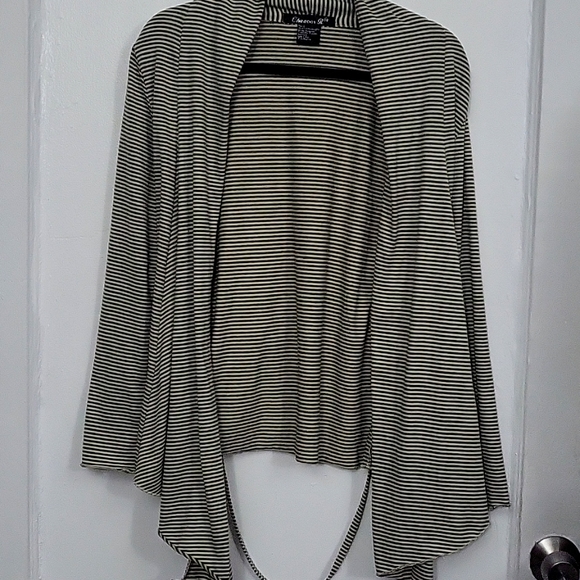 Olive Green Striped Cardigan - Picture 1 of 6